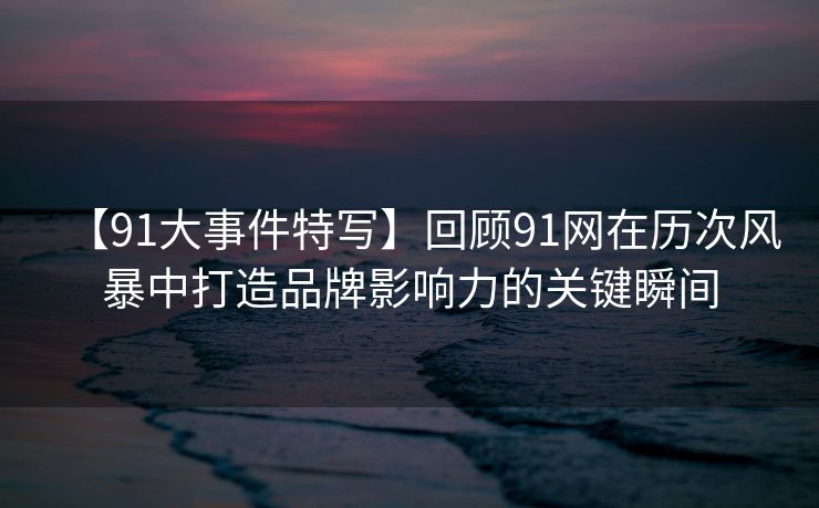 【91大事件特写】回顾91网在历次风暴中打造品牌影响力的关键瞬间 【91大事件特写】回顾91网在历次风暴中打造品牌影响力的关键瞬间